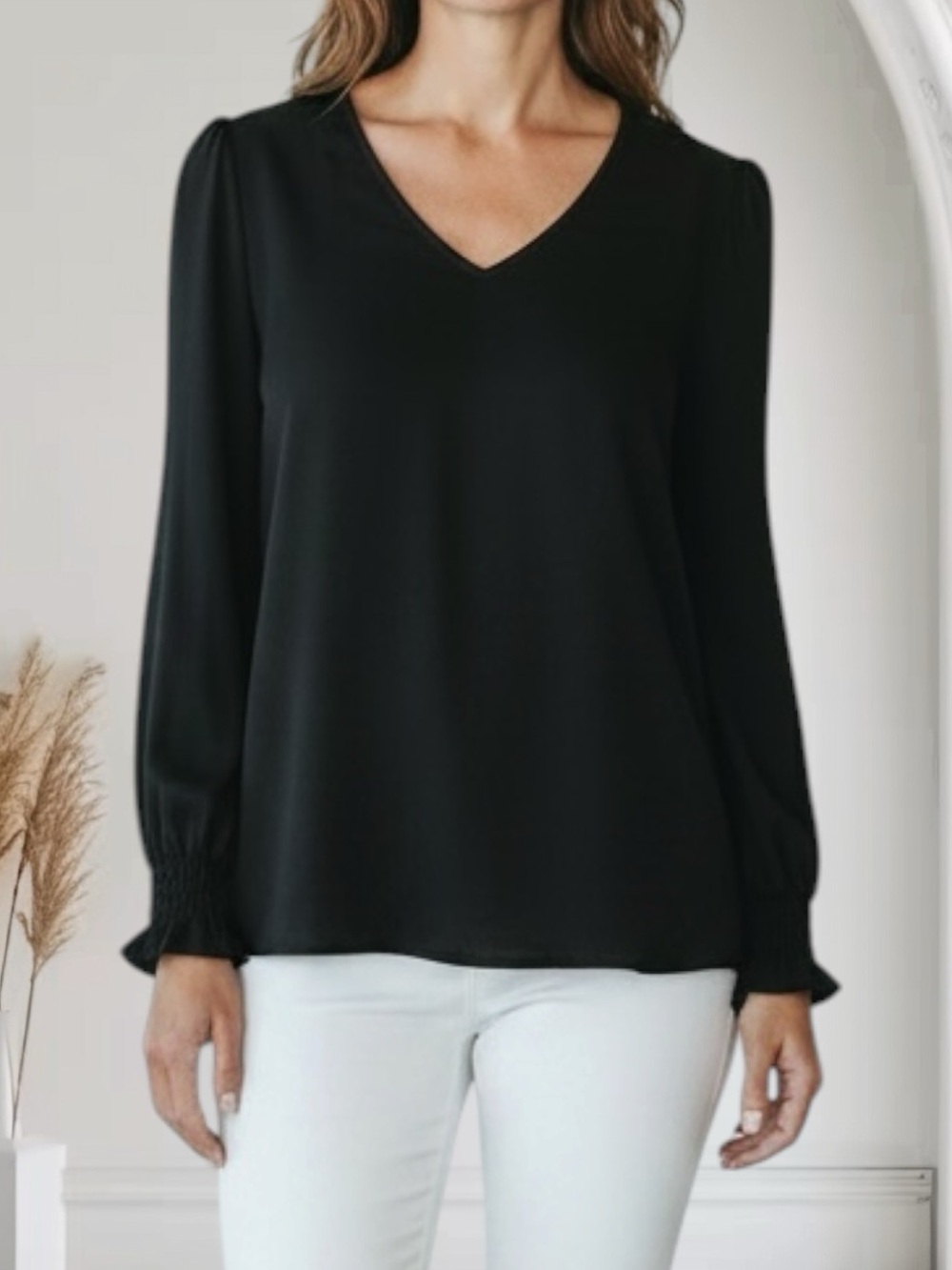 Absolu Confort Paris Black V Neck Long Sleeve Tunic NWT Size 4/6